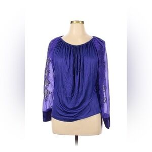 LA PERLA Lace-Trim Blouse In Purple